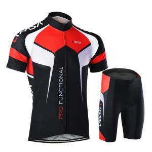 Men's Short Sleeve Jersey and Padded Shorts Cycle Clothing Set